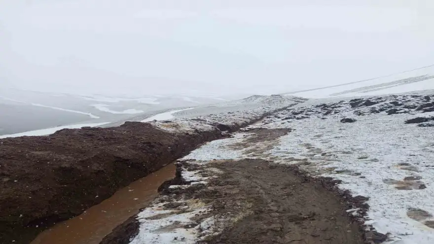 Diyadin’de Mayıs sonunda kar sürprizi