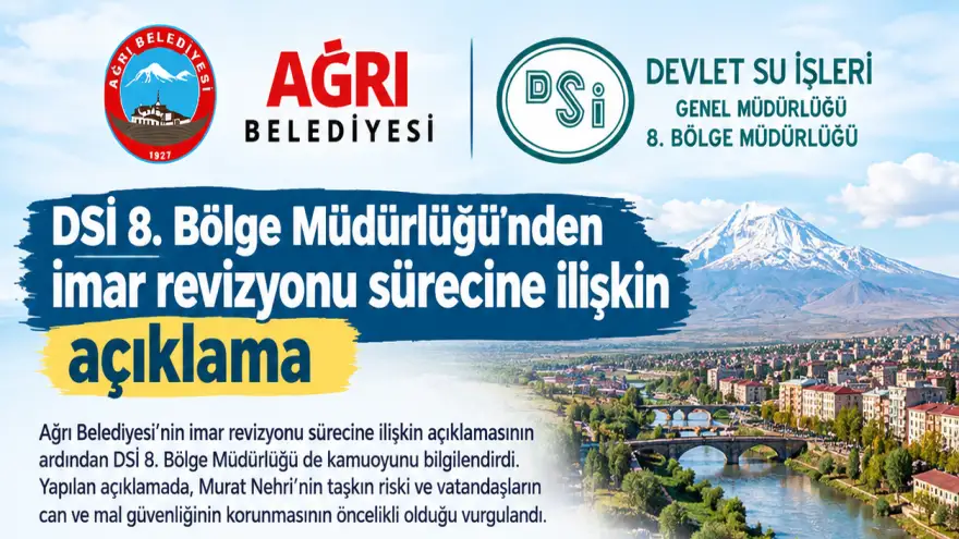DSİ 8. Bölge Müdürlüğü’nden imar revizyonu sürecine ilişkin açıklama