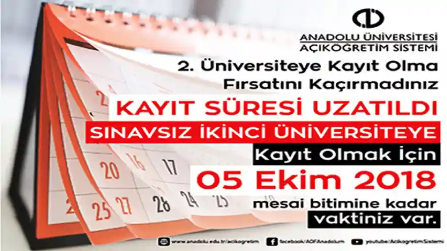 'İkinci Üniversite' Kayıtları Uzatıldı
