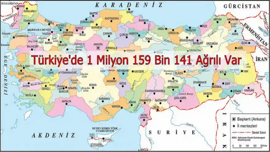 Türkiye İstatistik Kurumuna göre 1 Milyon 159 Bin 141 Ağrılı Var
