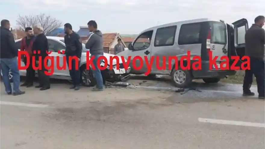 Düğün konvoyunda kaza