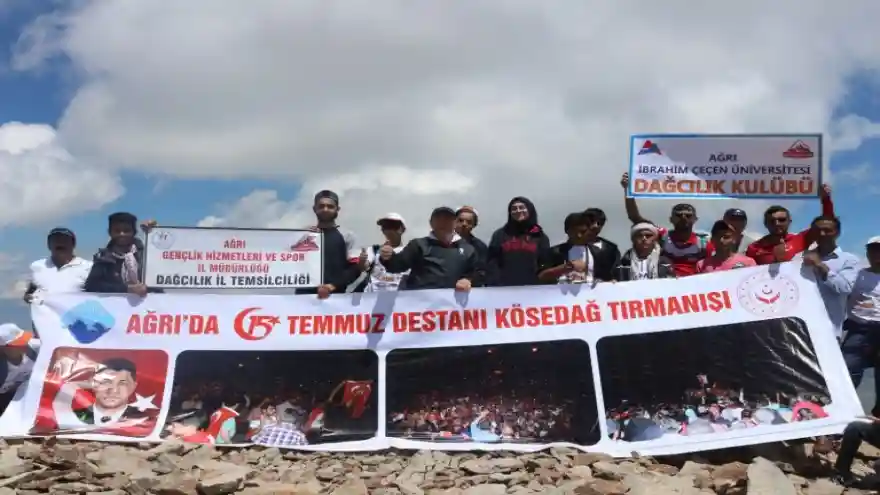 15 TEMMUZ ŞEHİTLERİ ANISINA KÖSEDAĞ'I ZİRVE TIRMANIŞI YAPILDI
