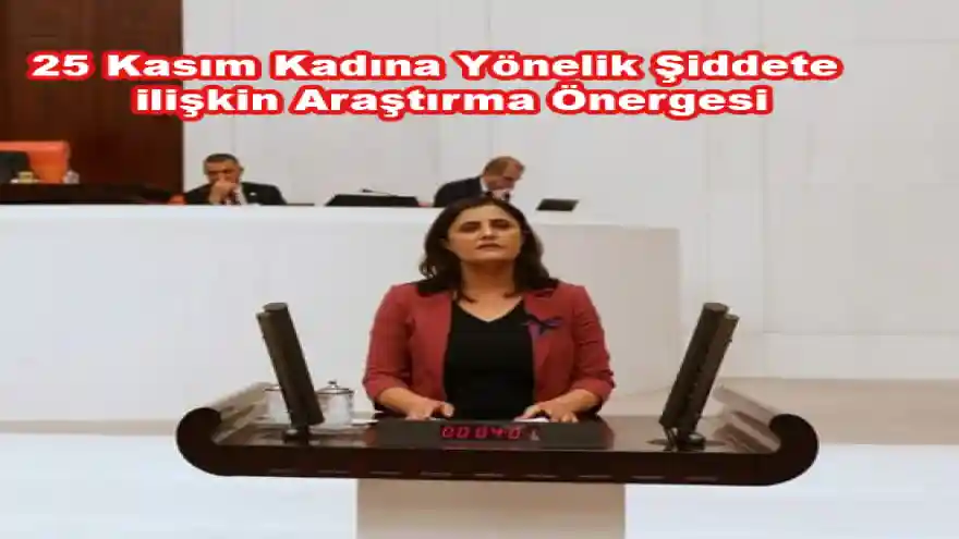 Dirayet Dilan Taşdemir HDP Ağrı Milletvekili-Kadın Meclisi Sözcüsünün 25 Kasım Kadına Yönelik Şiddete ilişkin Araştırma Önergesi