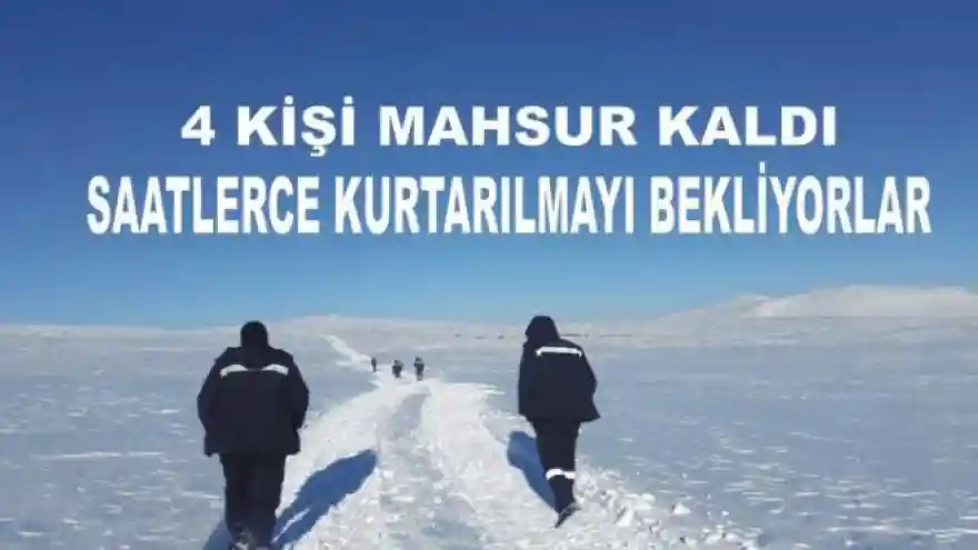 Ağrı da Mahsur Kalan 4 Kişi Yardım Bekliyor  