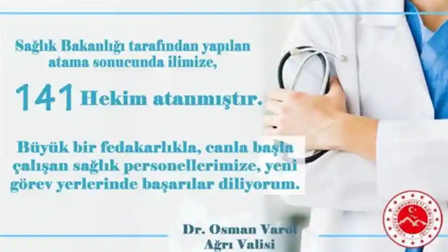 Sağlık Bakanlığınca, İlimize 141 Yeni Hekim Atandı