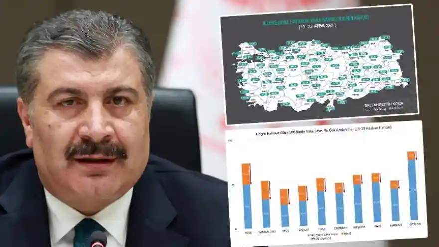 Verilere göre en çok vaka sayısı Ağrı'da