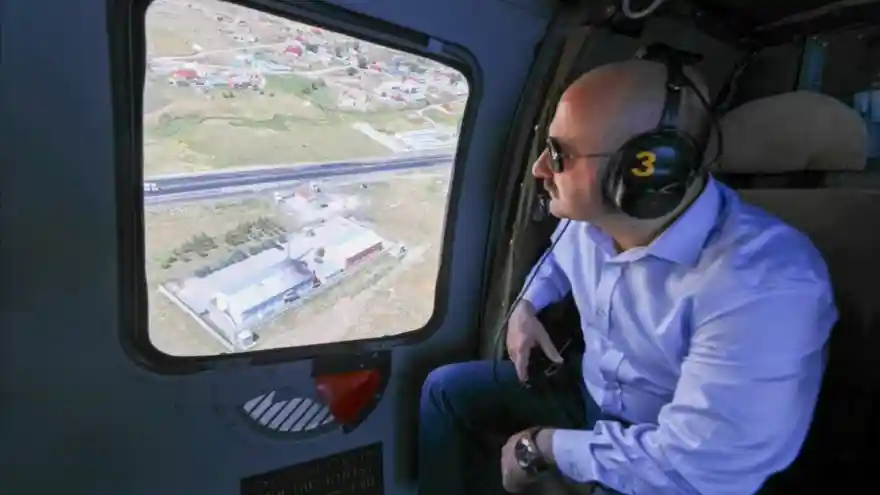Vali Varol, Helikopterli Trafik Denetimi Yaptı