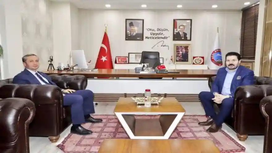 Ağrı Milli Eğitim Müdürü Kökrek, Belediye Başkanı Sayan'ı ziyaret Etti​