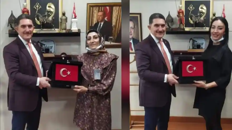 Doğubayazıt'lı Kadın Muhtarlar TBMM'de Vekil Ekrem Çelebi'yi ziyaret Etti