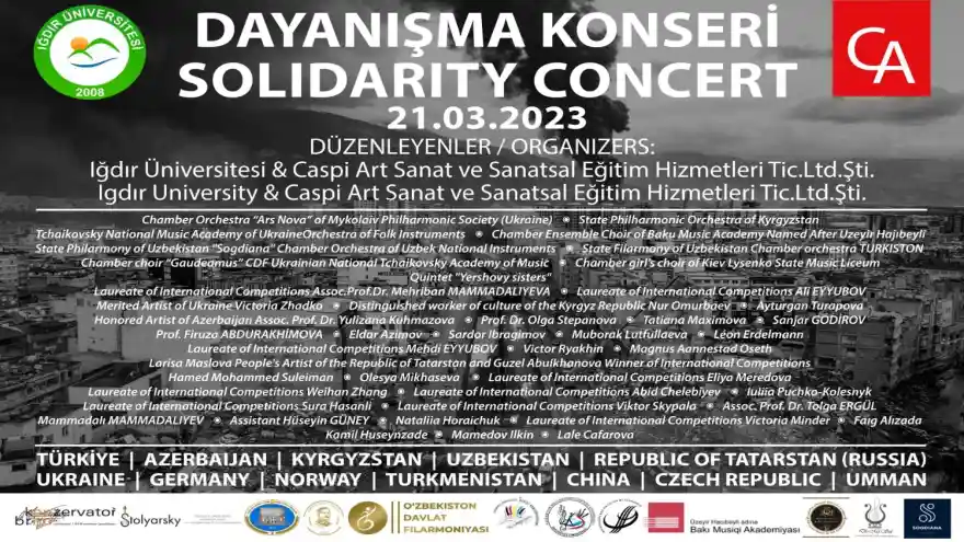 12 Ülkeden Sanatçılar Iğdır Üniversitesi Öncülüğünde Afetzedeler İçin Çaldılar