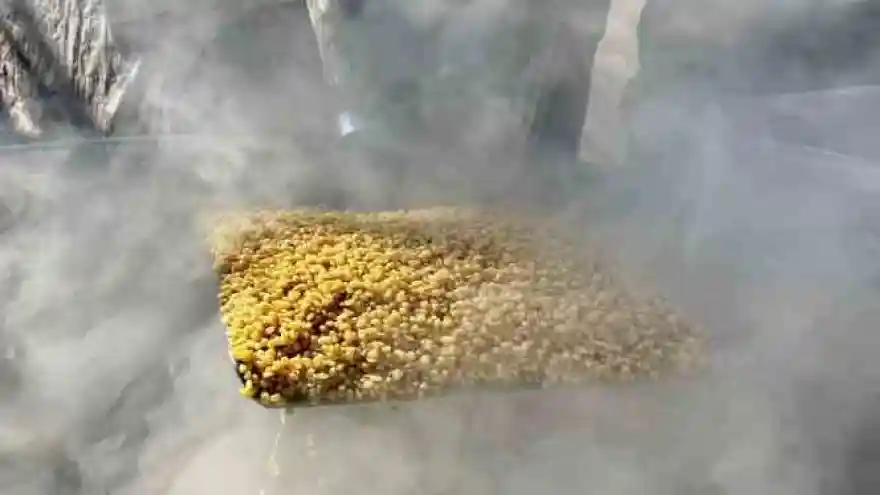 Ağrı’da dev kazanlarda kışlık bulgurlar kaynatıldı