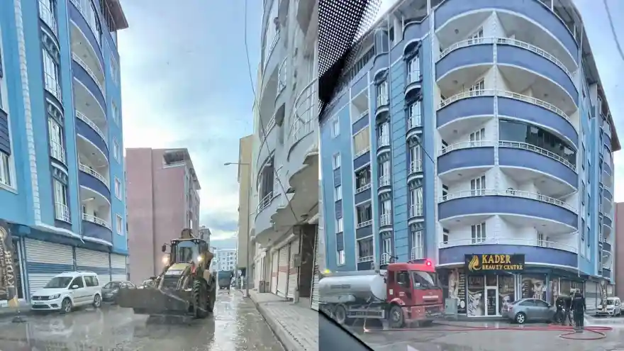 Kış öncesi Doğubayazıt Caddelerinde yıkama